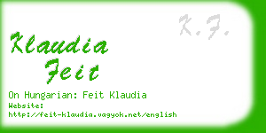 klaudia feit business card